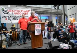 CWA District 1 VP Chris Shelton at World Climate Rally NYC